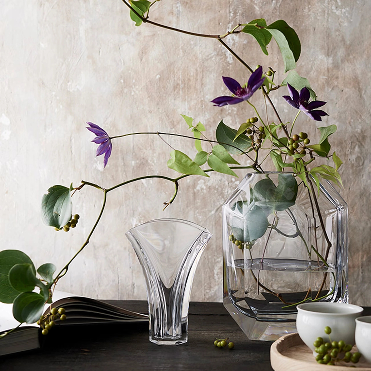 Ваза для цветов GINGKO 18 см прозрачная хрусталь – 2