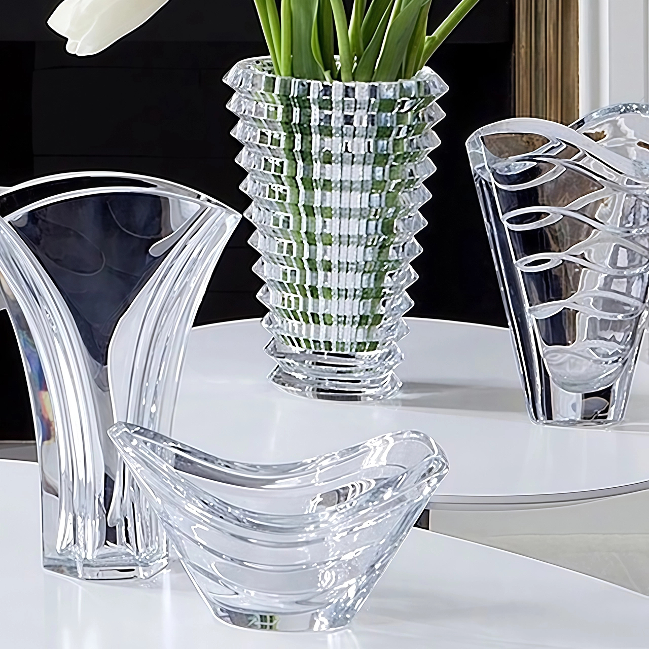 Ваза для цветов GINGKO 18 см прозрачная хрусталь Baccarat 1792567