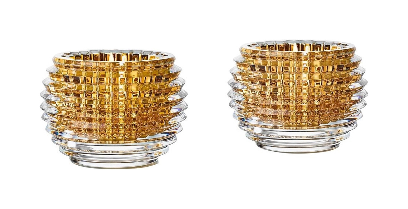 Набор из 2-х подсвечников EYE 9.5 см хрусталь золотой