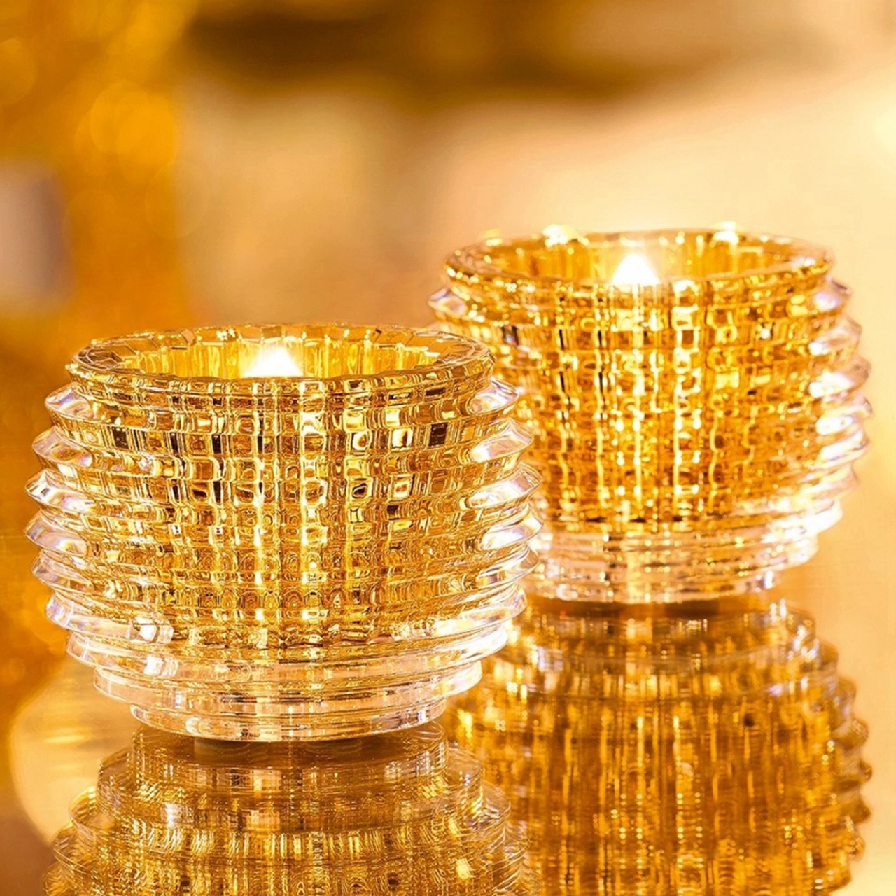 Набор из 2-х подсвечников EYE 9.5 см хрусталь золотой – 2