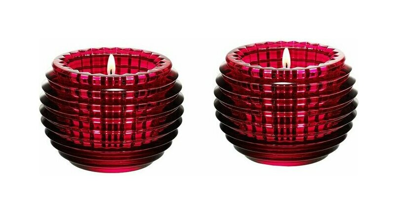 Набор из 2-х подсвечников EYE 9.5 см хрусталь красный