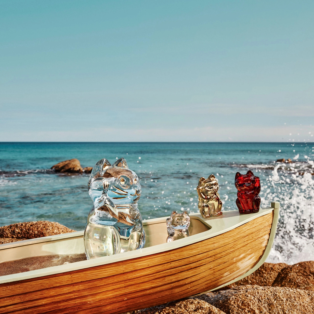 Статуэтка MANEKI NEKO Кошка 10 см прозрачная хрусталь Baccarat 2607786