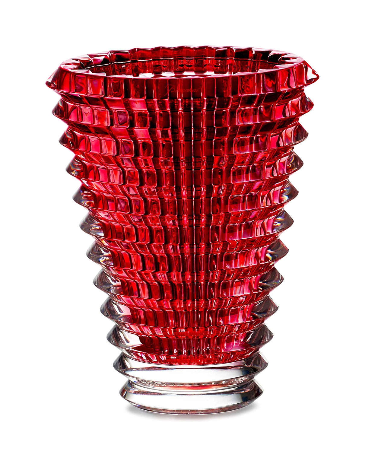 Ваза для цветов EYE овальная 15 см хрусталь красный