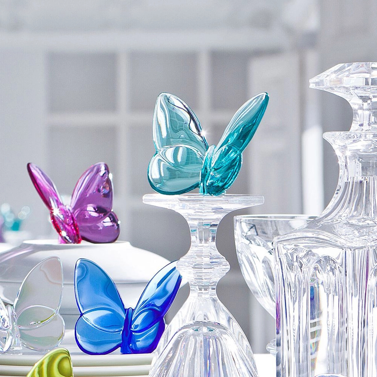 Статуэтка LUCKY BUTTERFLY Бабочка 8 см голубая хрусталь Baccarat 2105932