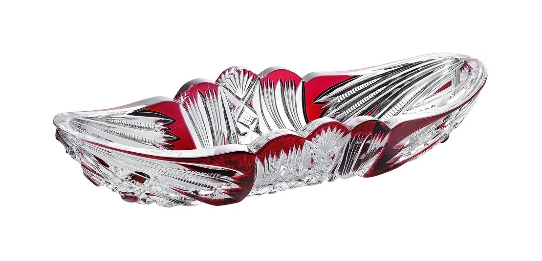 Ваза для фруктов HAUTE COUTURE FLAMMES 28.5 см хрусталь красная