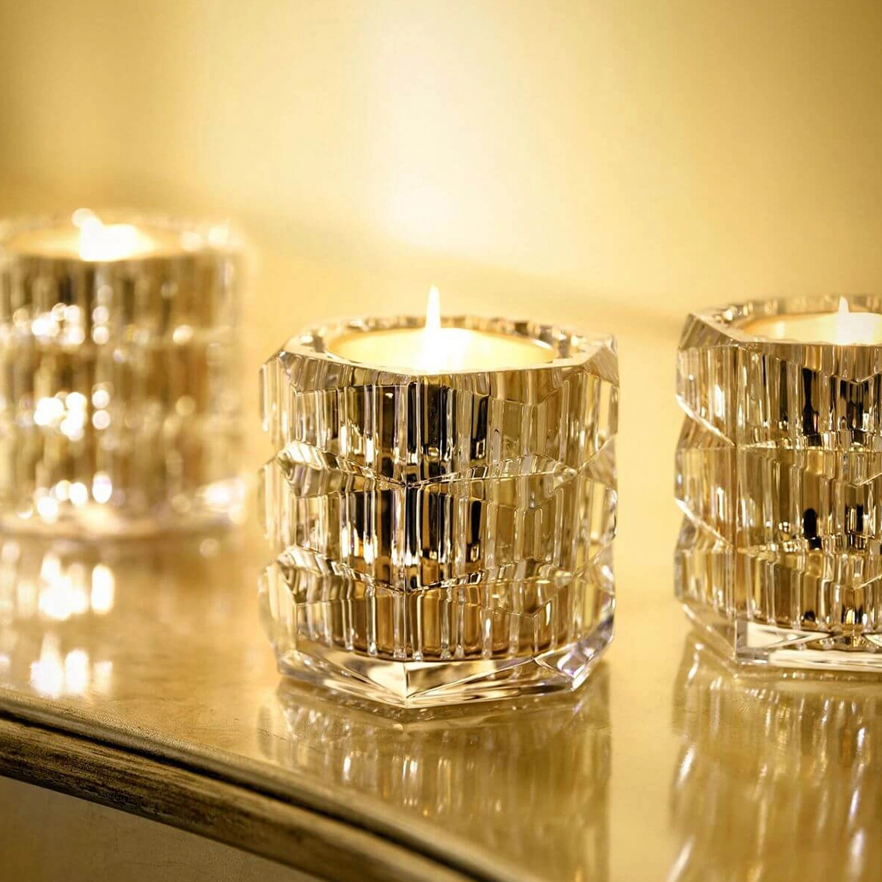 Свеча ароматизированная HERITAGE в подсвечнике 12.3 см хрусталь золотая – 2