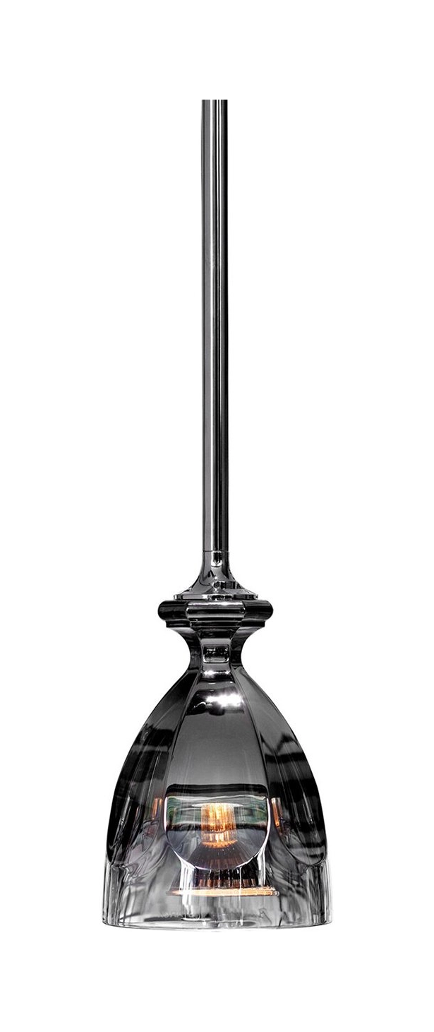 Лампа подвесная HARCOURT HIC! 43 см хрусталь черно-серебряная