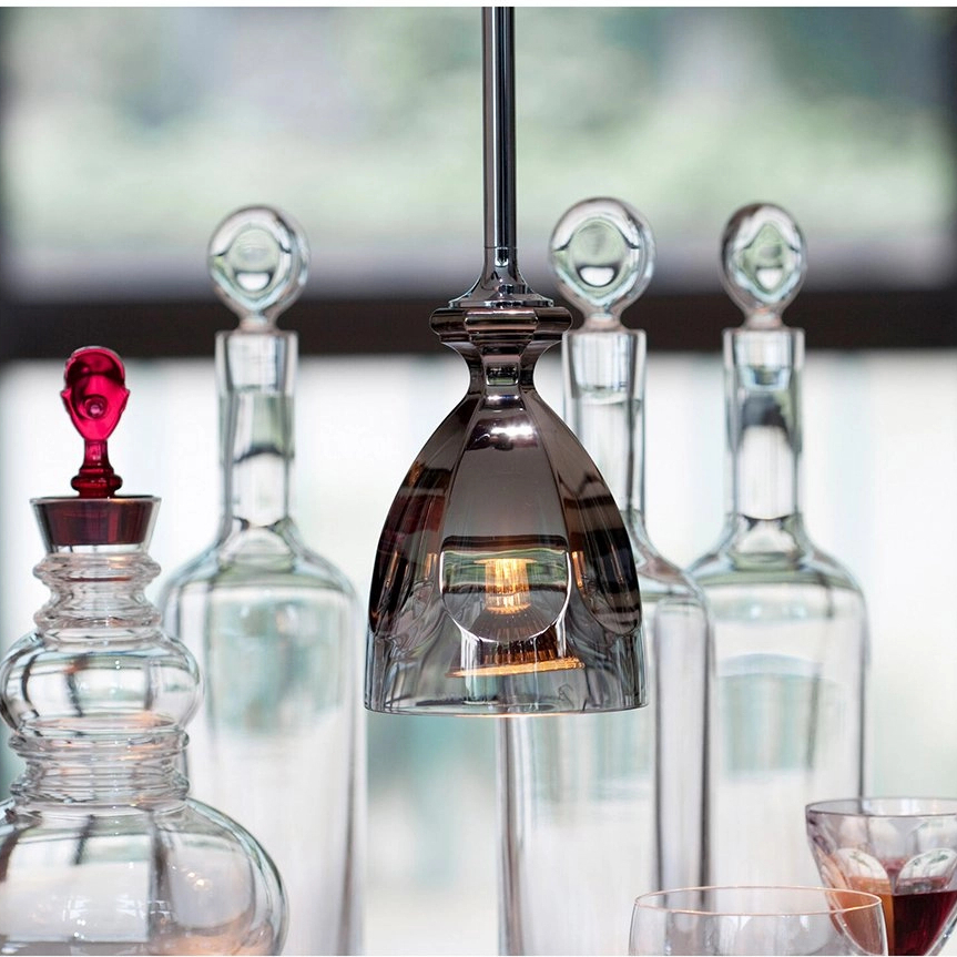 Лампа подвесная HARCOURT HIC! 43 см хрусталь черно-серебряная – 2