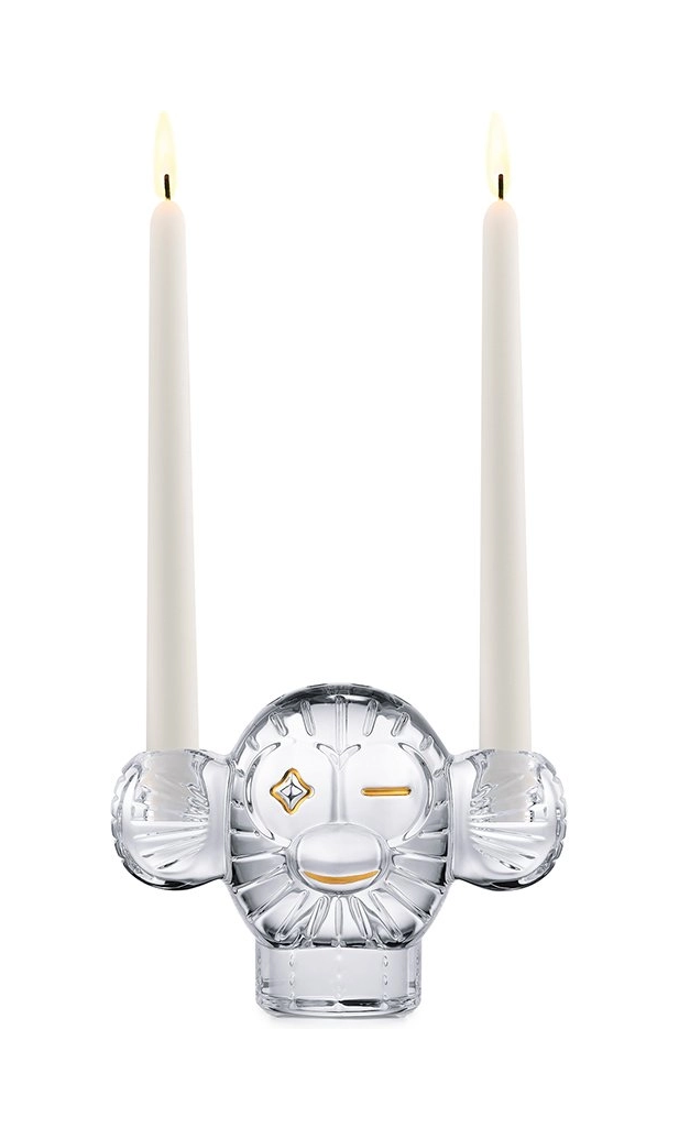 Подсвечник FAUNACRYSTOPOLIS MONKEY двойной 12.2 см хрусталь