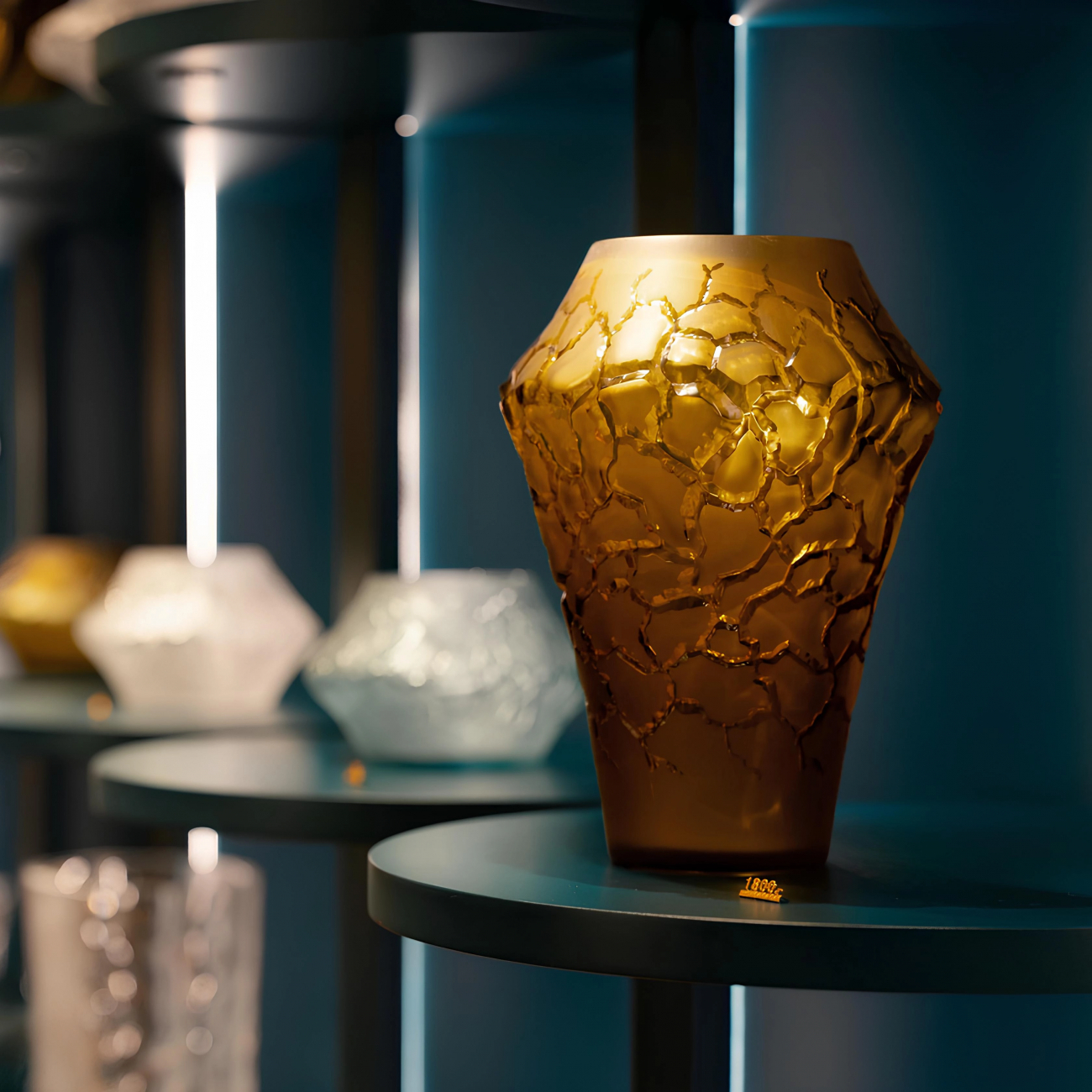 Ваза Caldera 26 см янтарная, хрусталь – 2