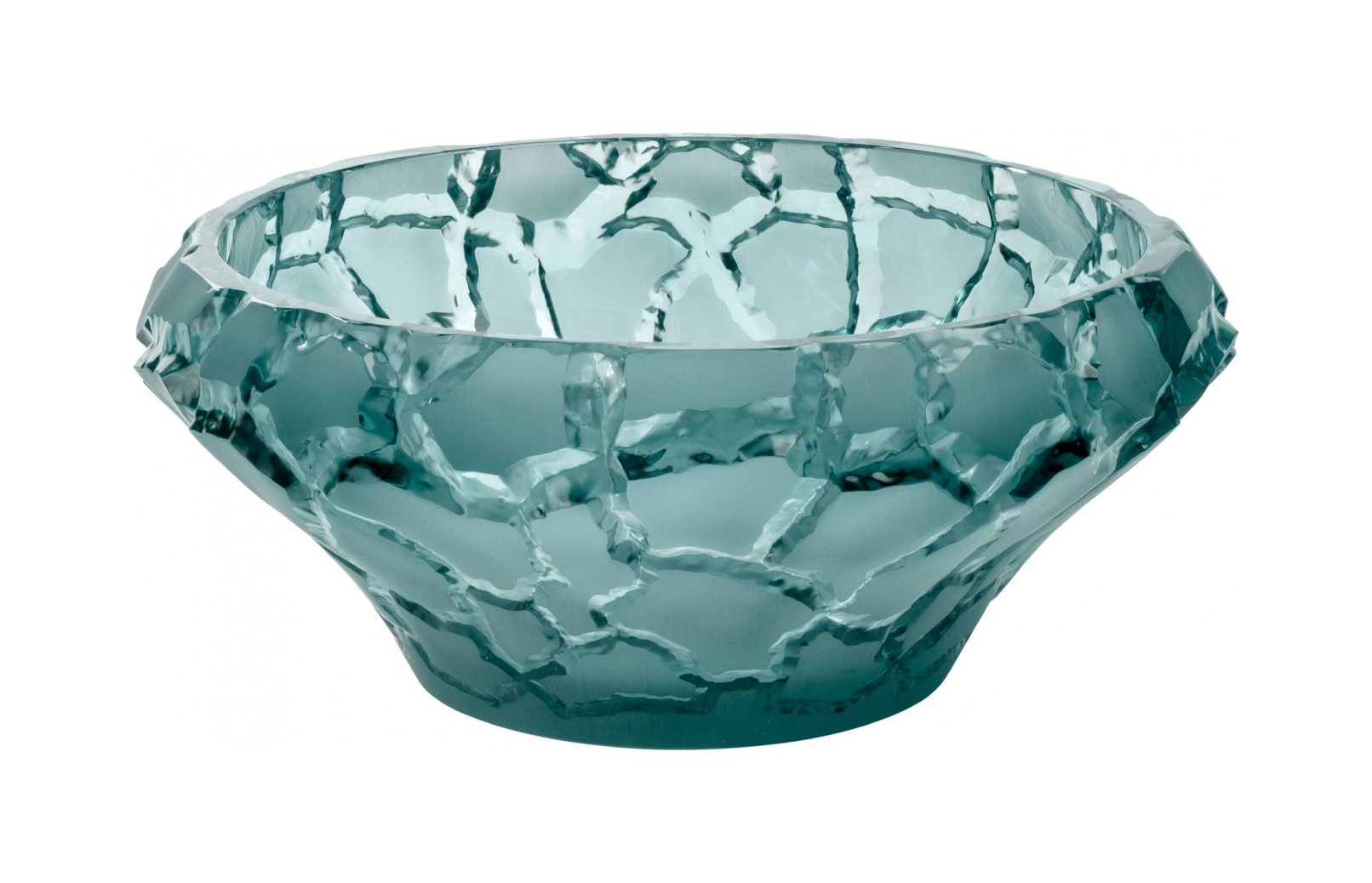 Ваза для фруктов Caldera 30 см бирюзовая, хрусталь