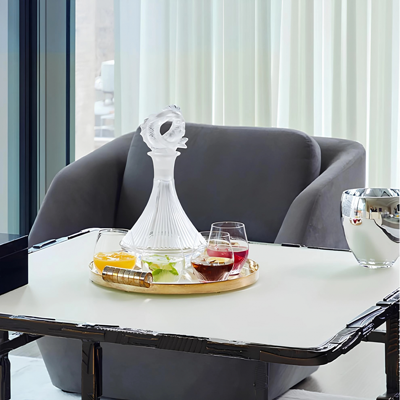 Декантер 2 Poissons 1.5 л прозрачный, хрусталь Lalique 10673300