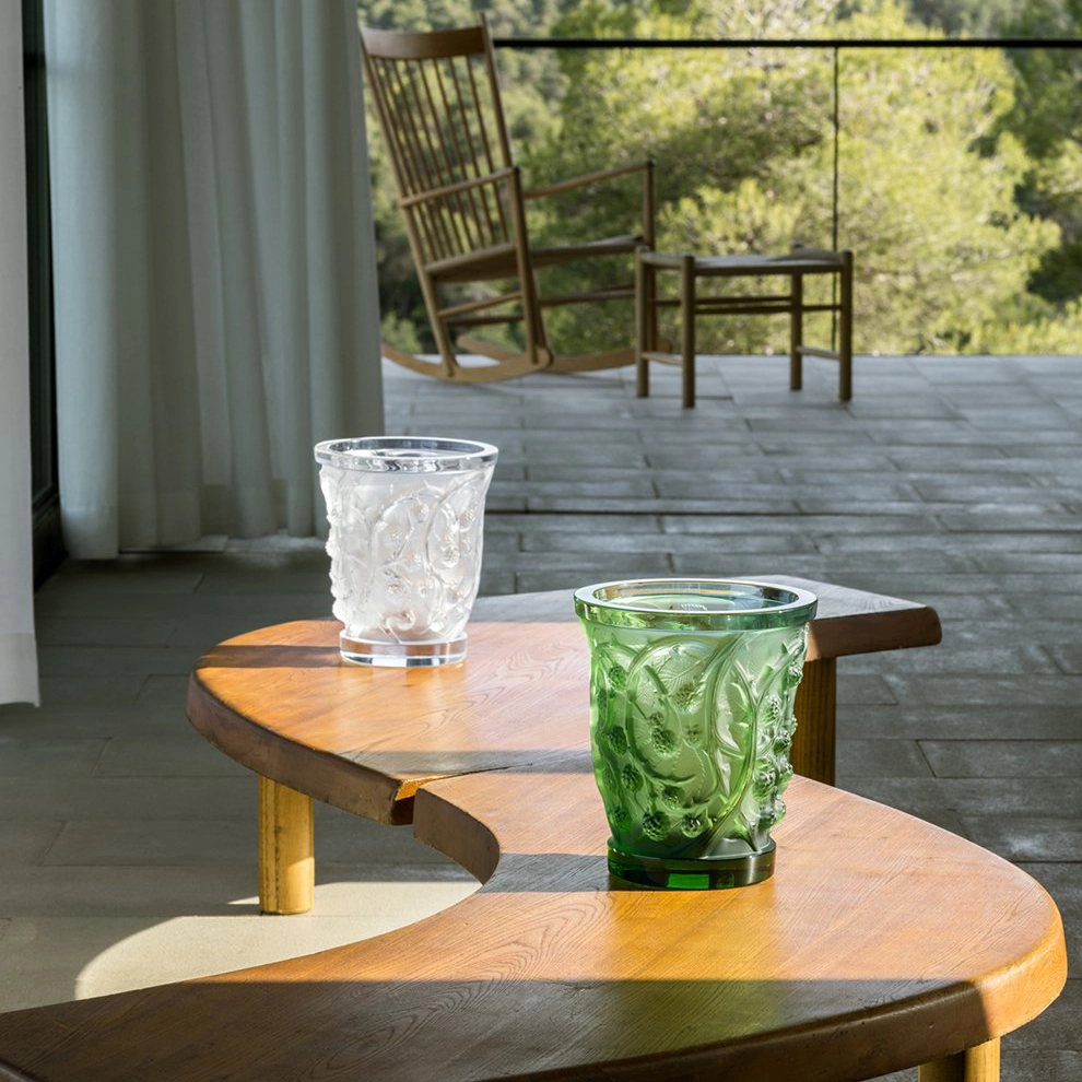 Ваза Mures 25 см зеленая, хрусталь Lalique 10746000