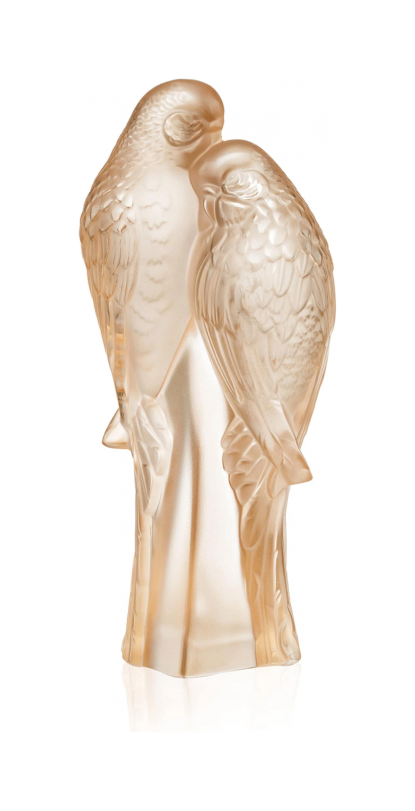 Статуэтка Parakeets 2 Попугая 19 см золотистая, хрусталь Lalique 10571700