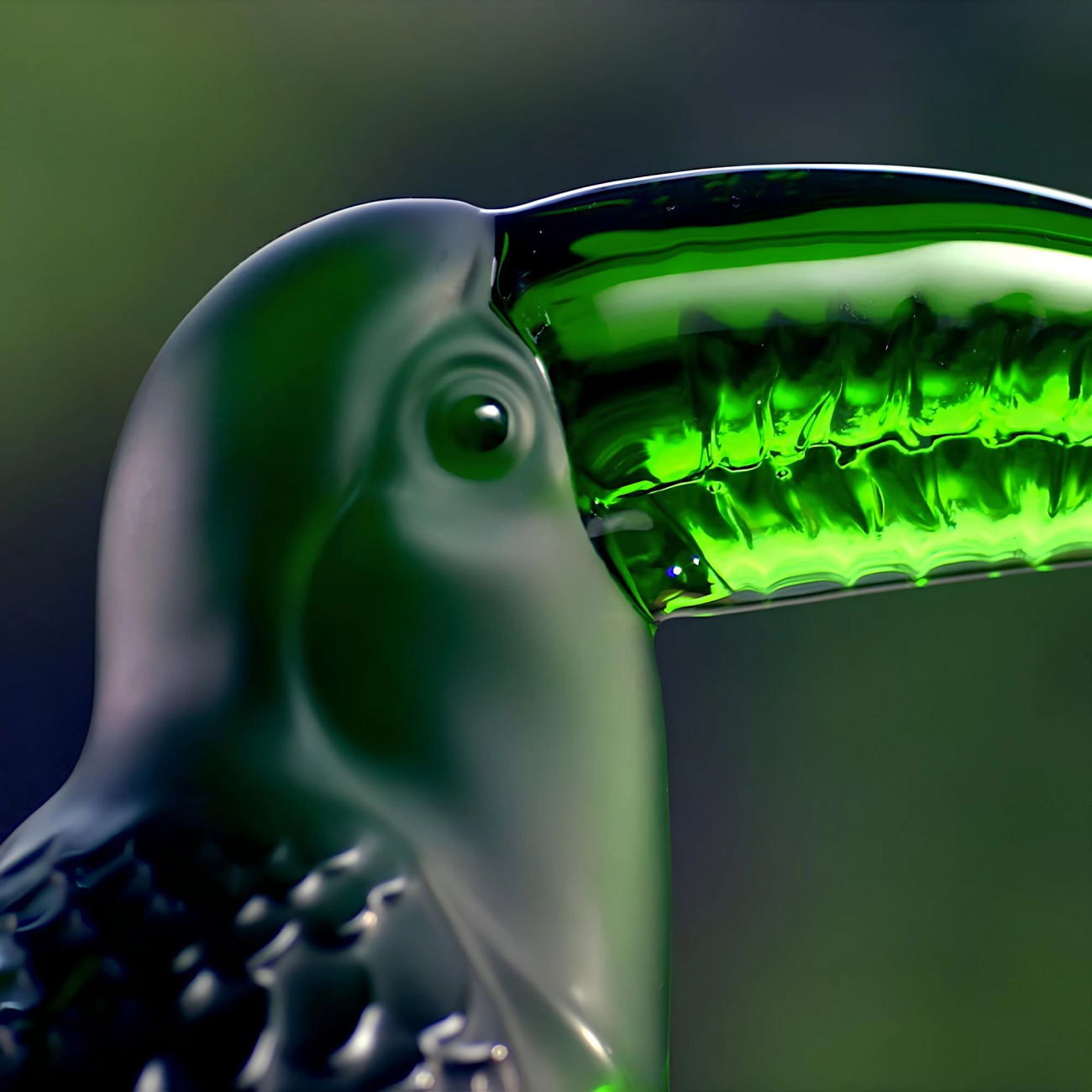 Скульптура Toucan Тукан 26 см зелёная, хрусталь Lalique 10759000