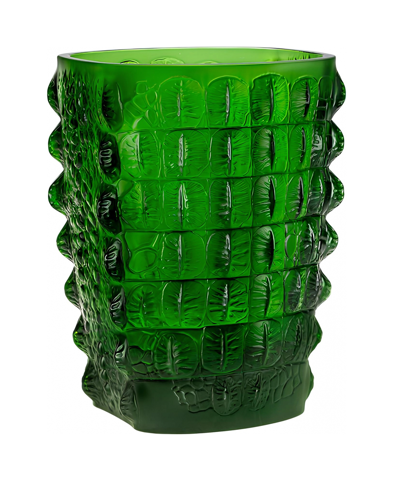Ваза Croco 26.5 см зелёная, хрусталь