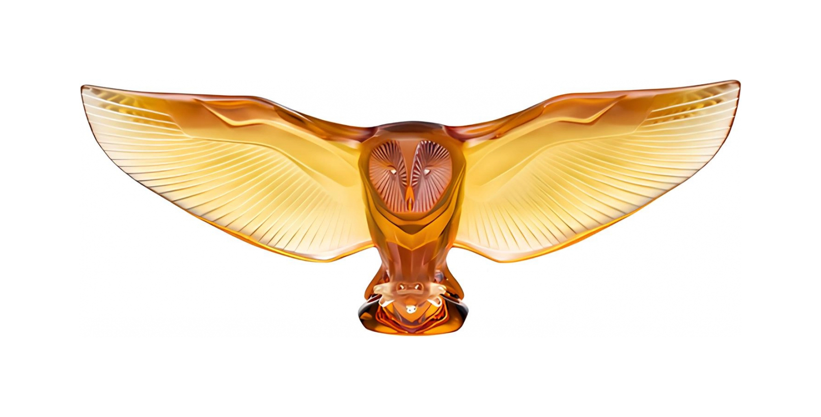 Статуэтка Barn Owl Сова 42 см янтарная, хрусталь
