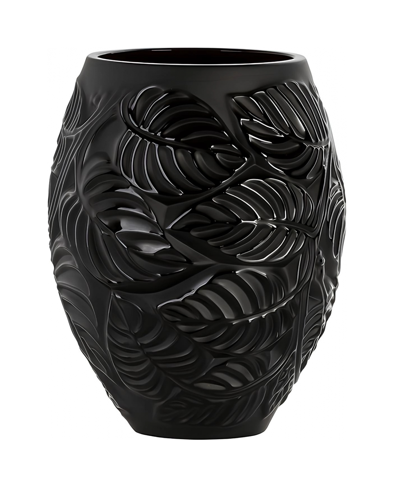 Ваза Feuilles 15 см чёрная, хрусталь