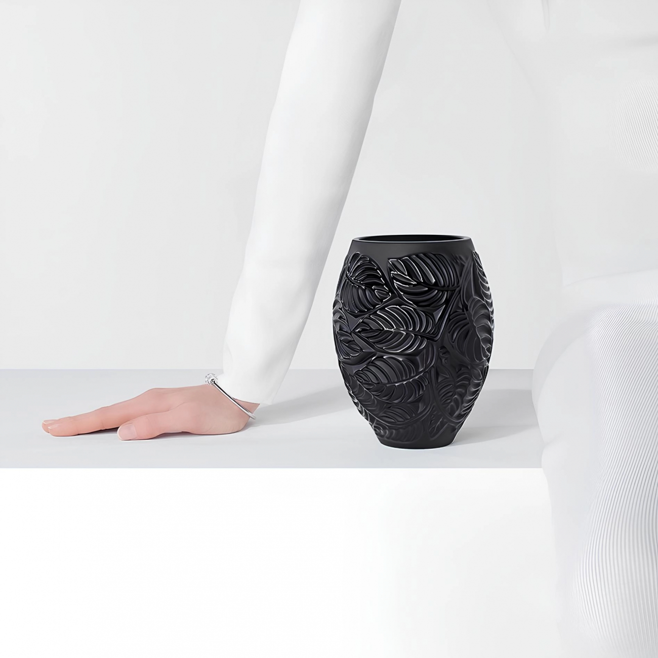 Ваза Feuilles 15 см чёрная, хрусталь – 2