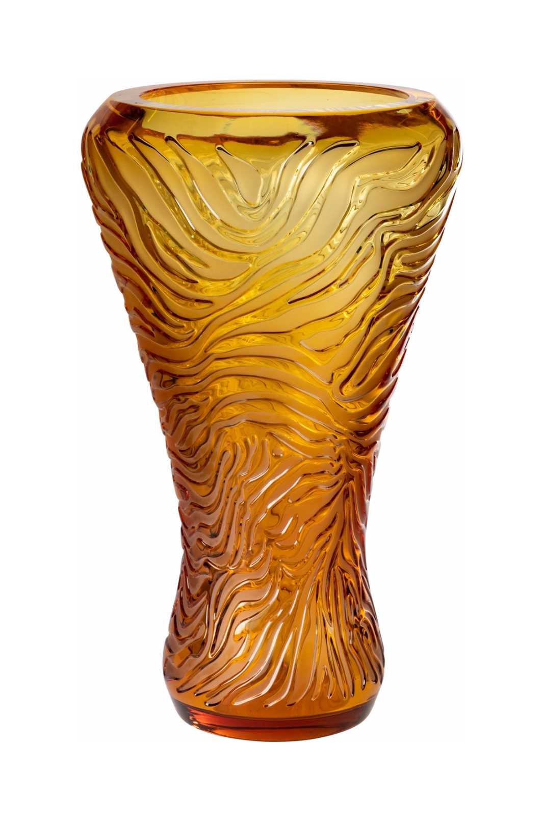 Ваза Tigre 45 см янтарная, хрусталь