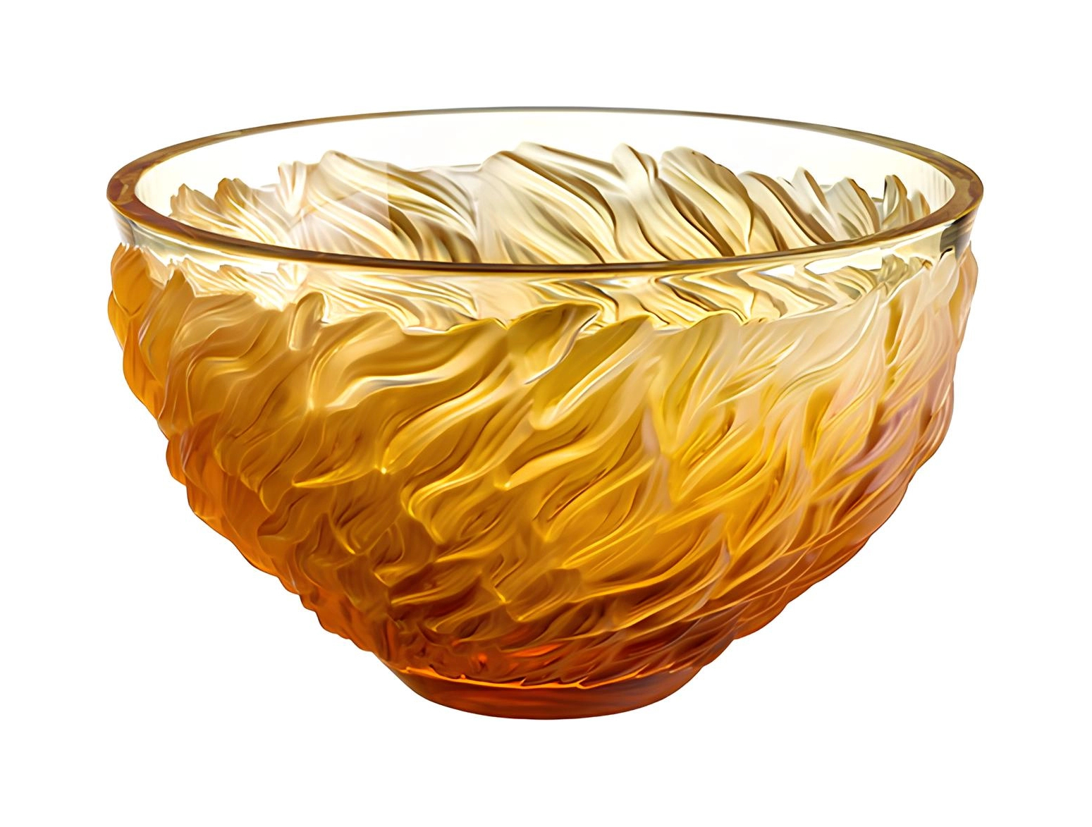 Ваза для фруктов Fourrure 29.7 см янтарная, хрусталь