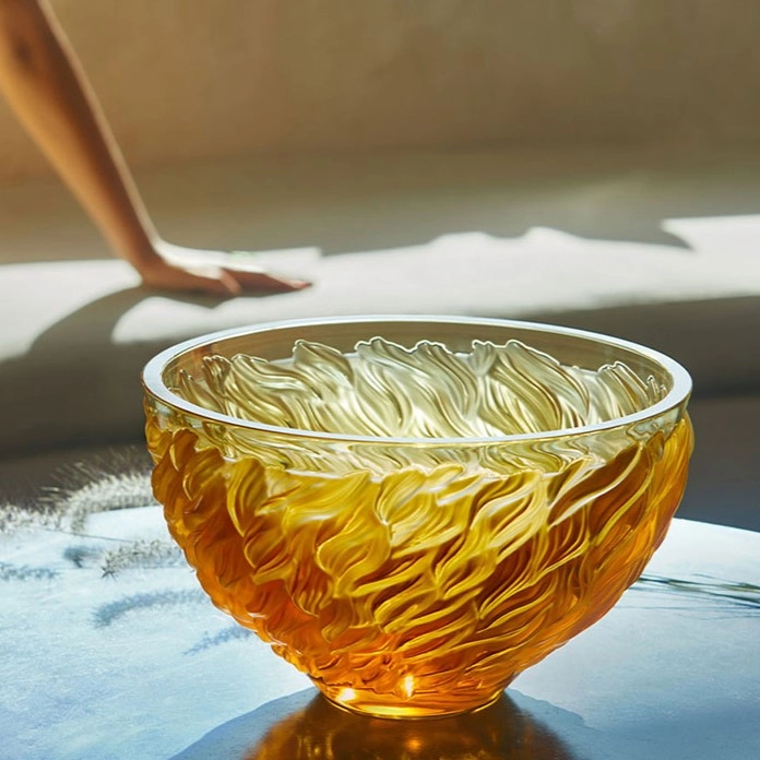 Ваза для фруктов Fourrure 29.7 см янтарная, хрусталь – 2