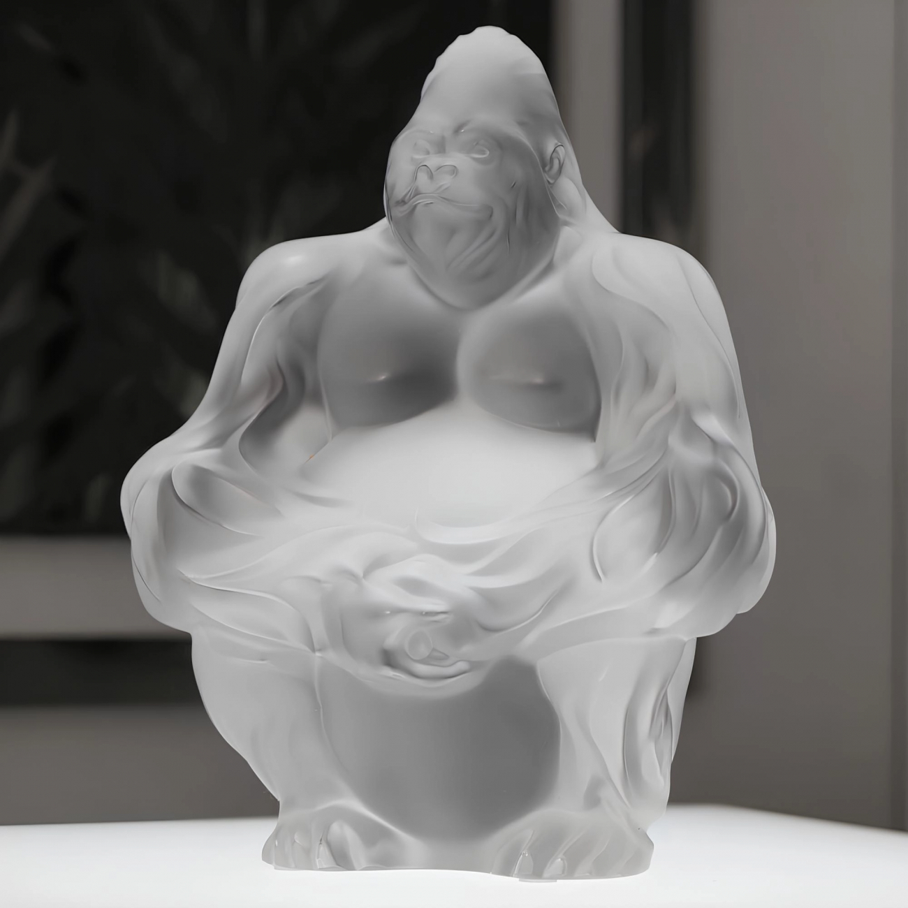 Скульптура Gorilla Горилла 18 см прозрачная, хрусталь – 2