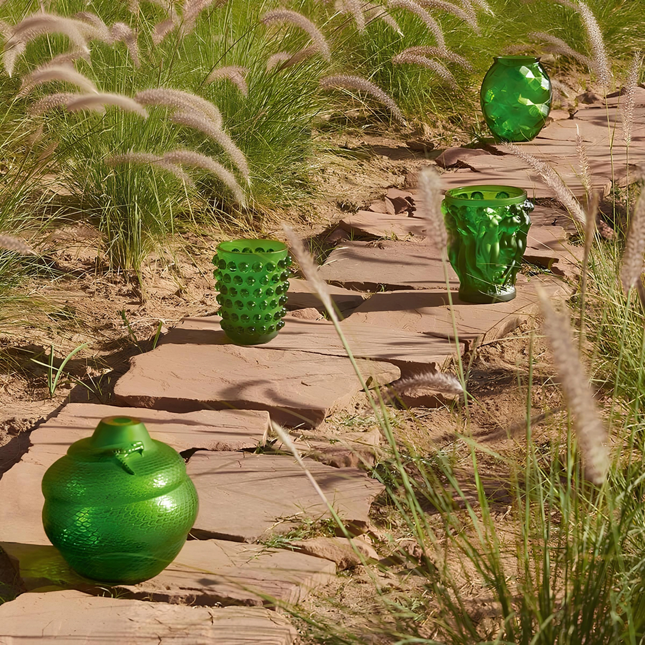 Ваза Serpent 25 см зелёная, хрусталь – 2