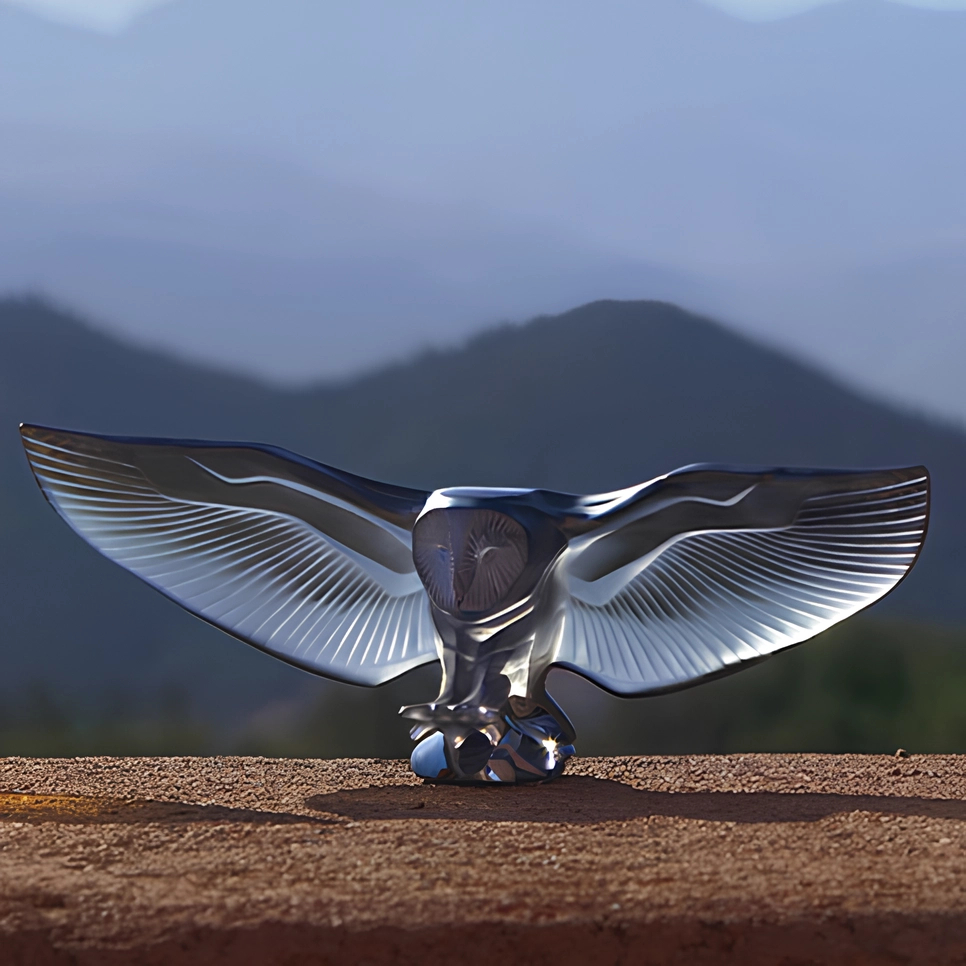 Статуэтка Barn Owl Сова 42 см бронзовая, хрусталь – 2