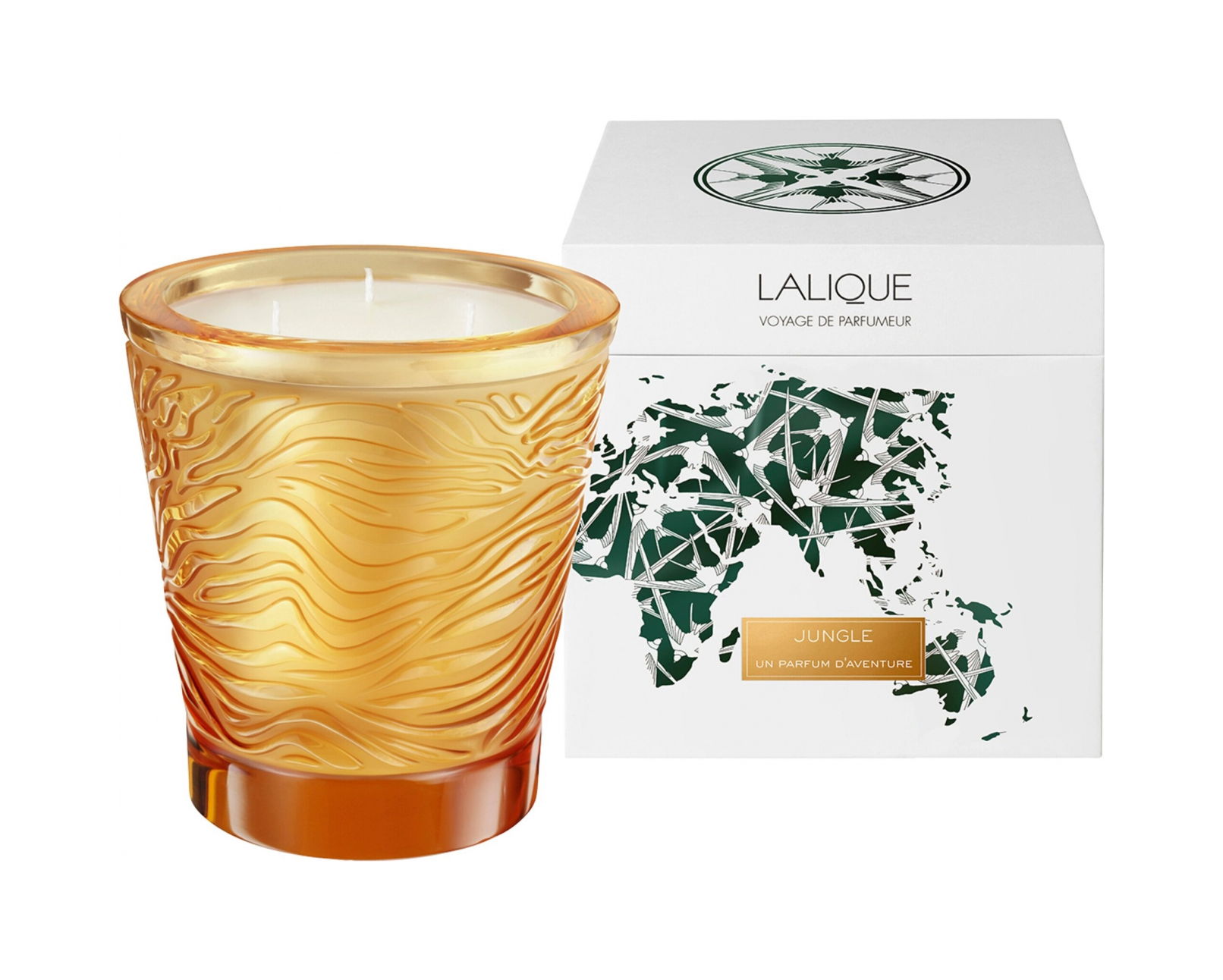 Свеча в стакане Jungle янтарная, хрусталь Lalique B14800