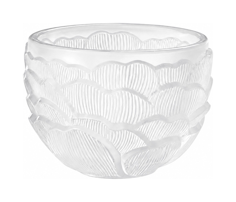 Подсвечник Lalique Pivoines 8.5 см прозрачный, хрусталь