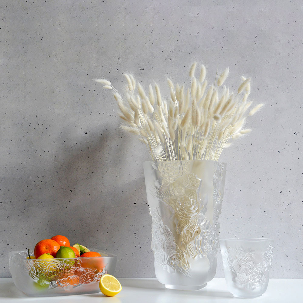 Ваза для фруктов Pivoines 26 см прозрачная, хрусталь Lalique 10708900