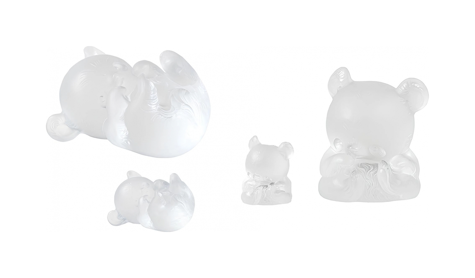 Статуэтка Yang-Yang Панда сидящая большая 24 см прозрачная, хрусталь Lalique 89010103
