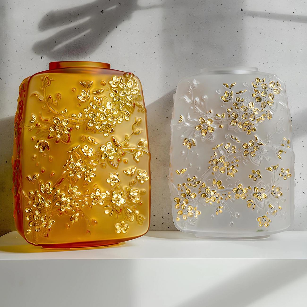 Ваза Fleurs De Cerisier 40 см прозрачная, хрусталь с позолотой – 2