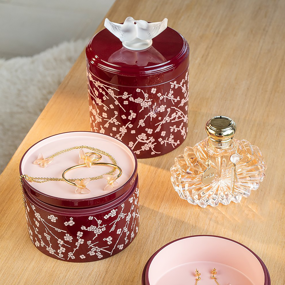 Шкатулка Fleurs De Cerisier большая бордовая, хрусталь – 2