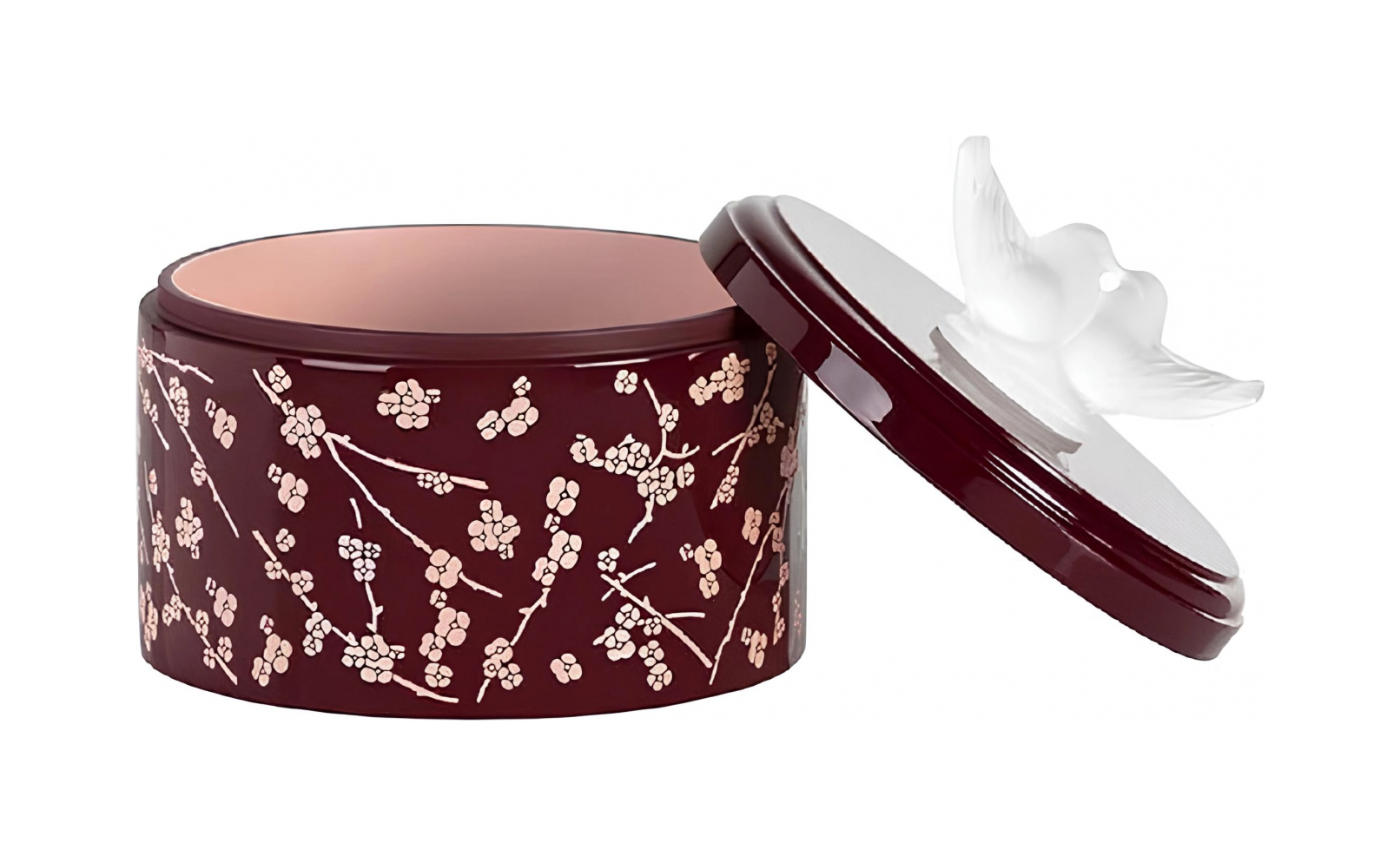 Шкатулка Fleurs De Cerisier средняя бордовая, хрусталь Lalique 10725400
