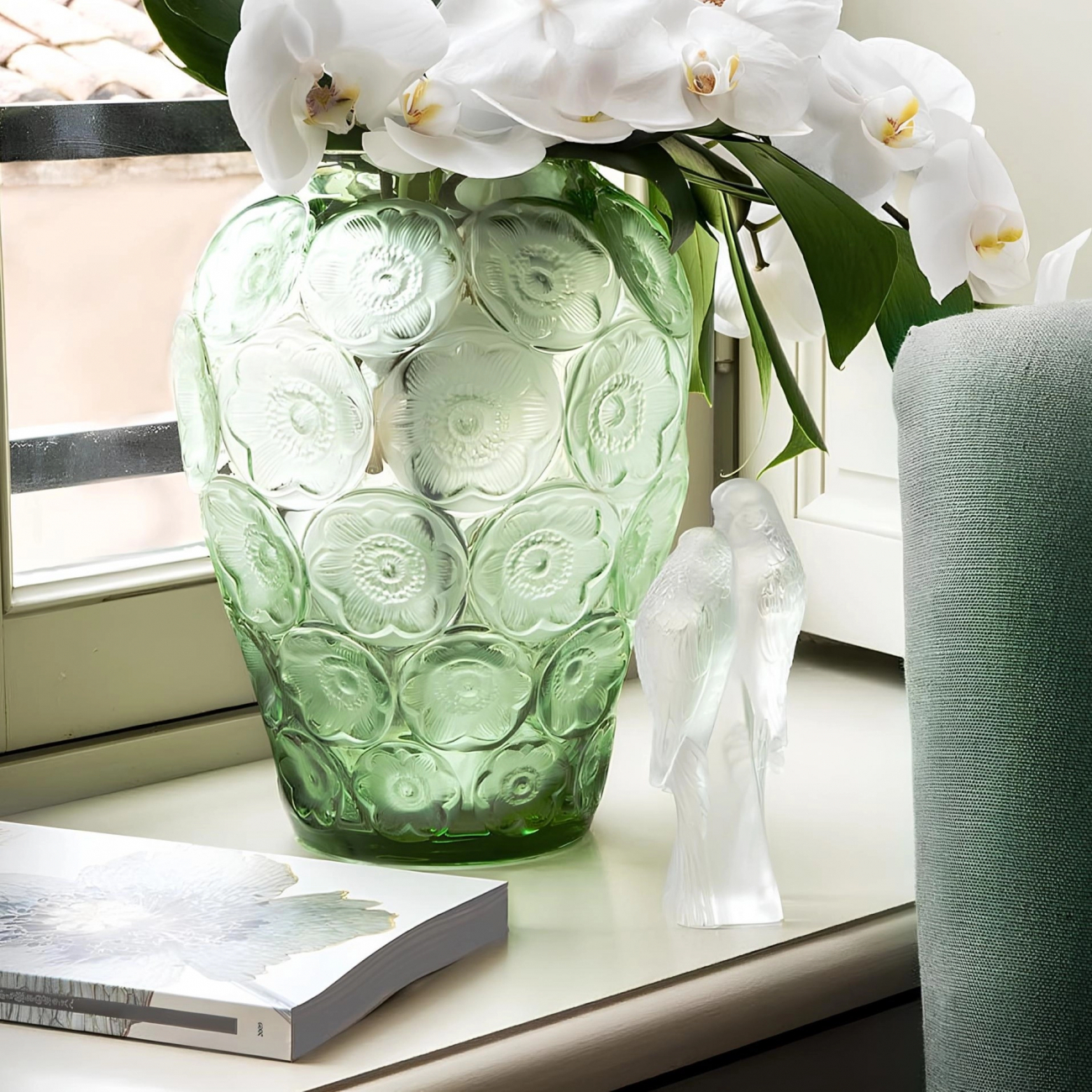 Статуэтка Parakeets 2 Попугая 19 см прозрачная, хрусталь Lalique 1211900