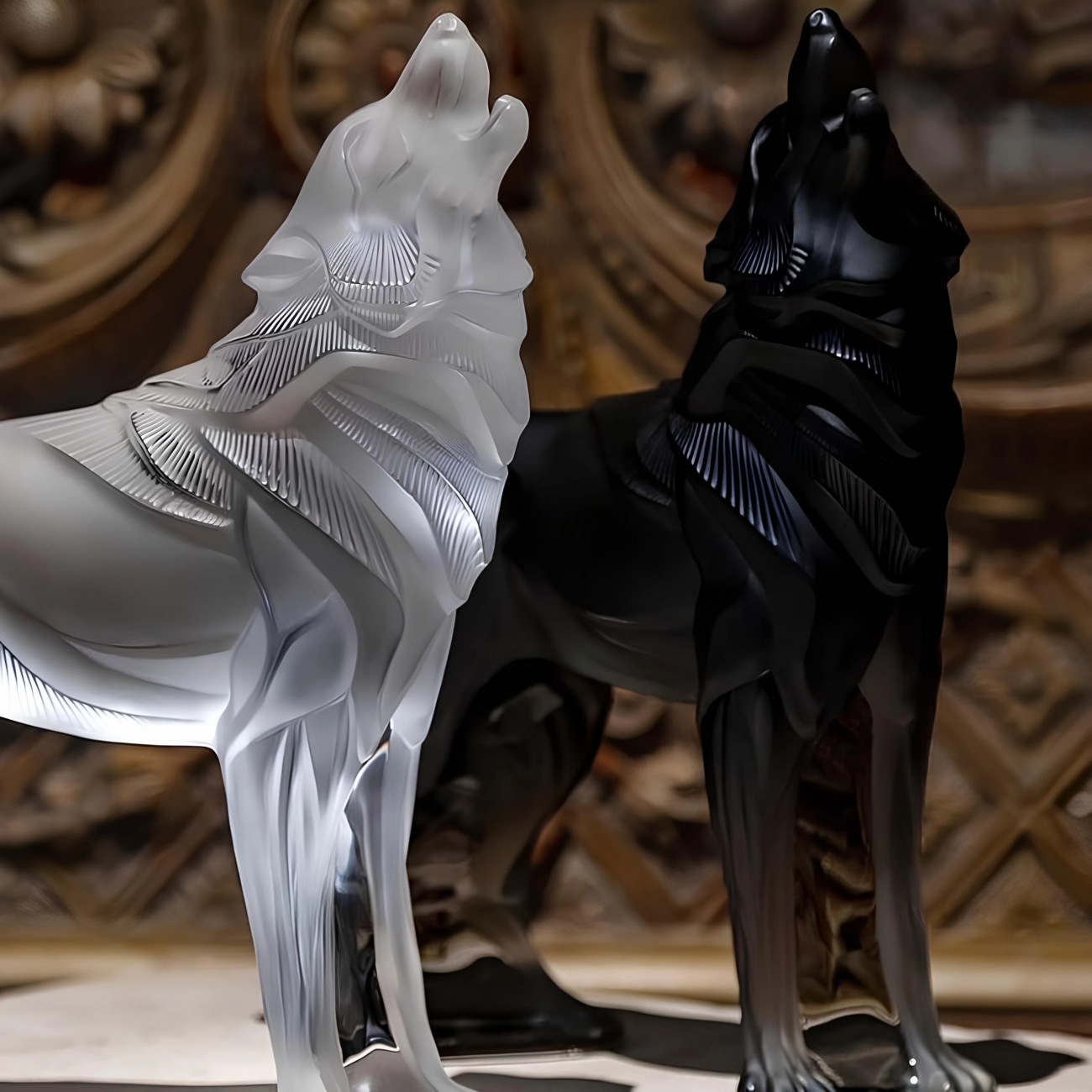 Статуэтка Wolf Волк 26 см синяя, хрусталь Lalique 10729900