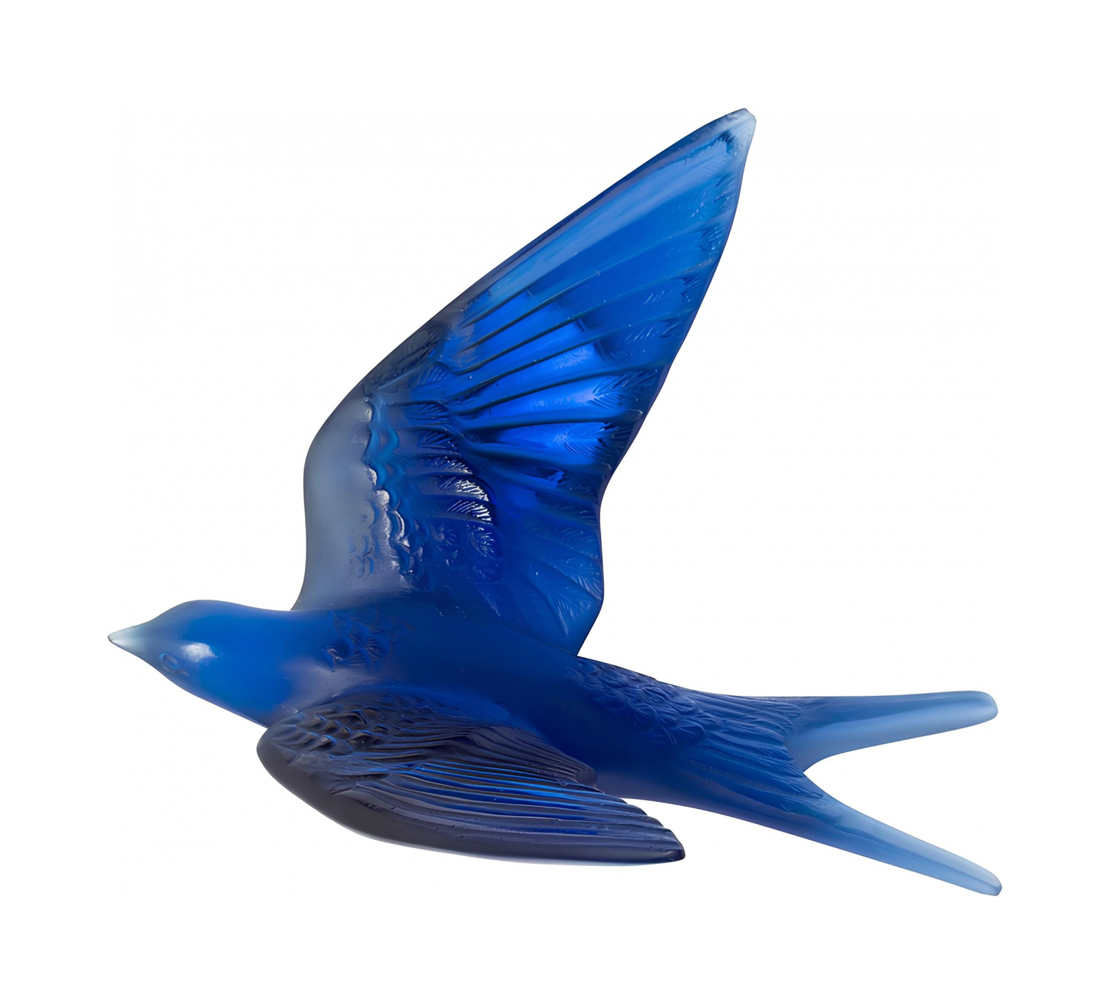Статуэтка Hirondelles Ласточка с поднятыми крыльями синяя, хрусталь Lalique 10624700