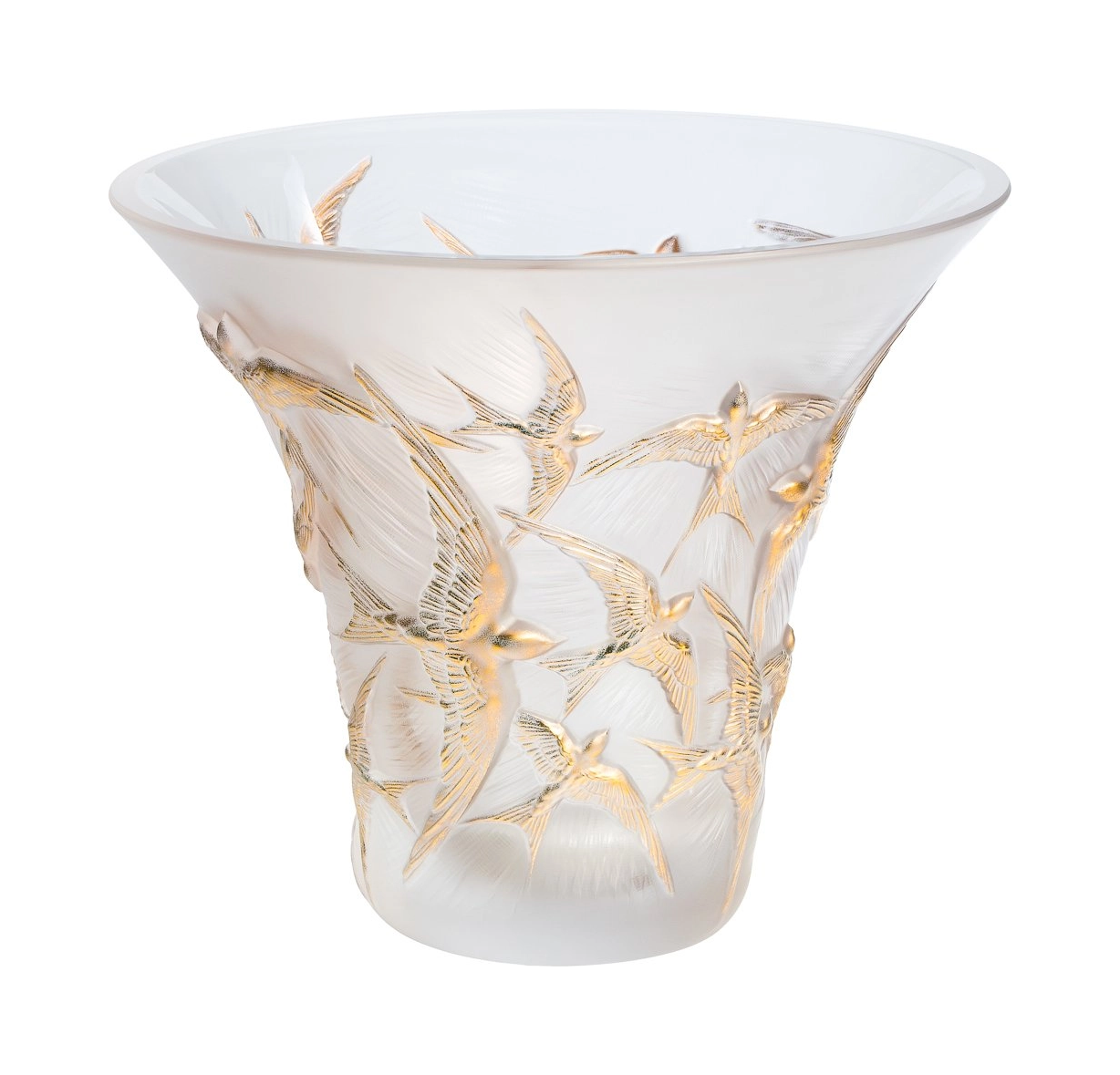 Ваза Hirondelles 29 см позолота, хрусталь