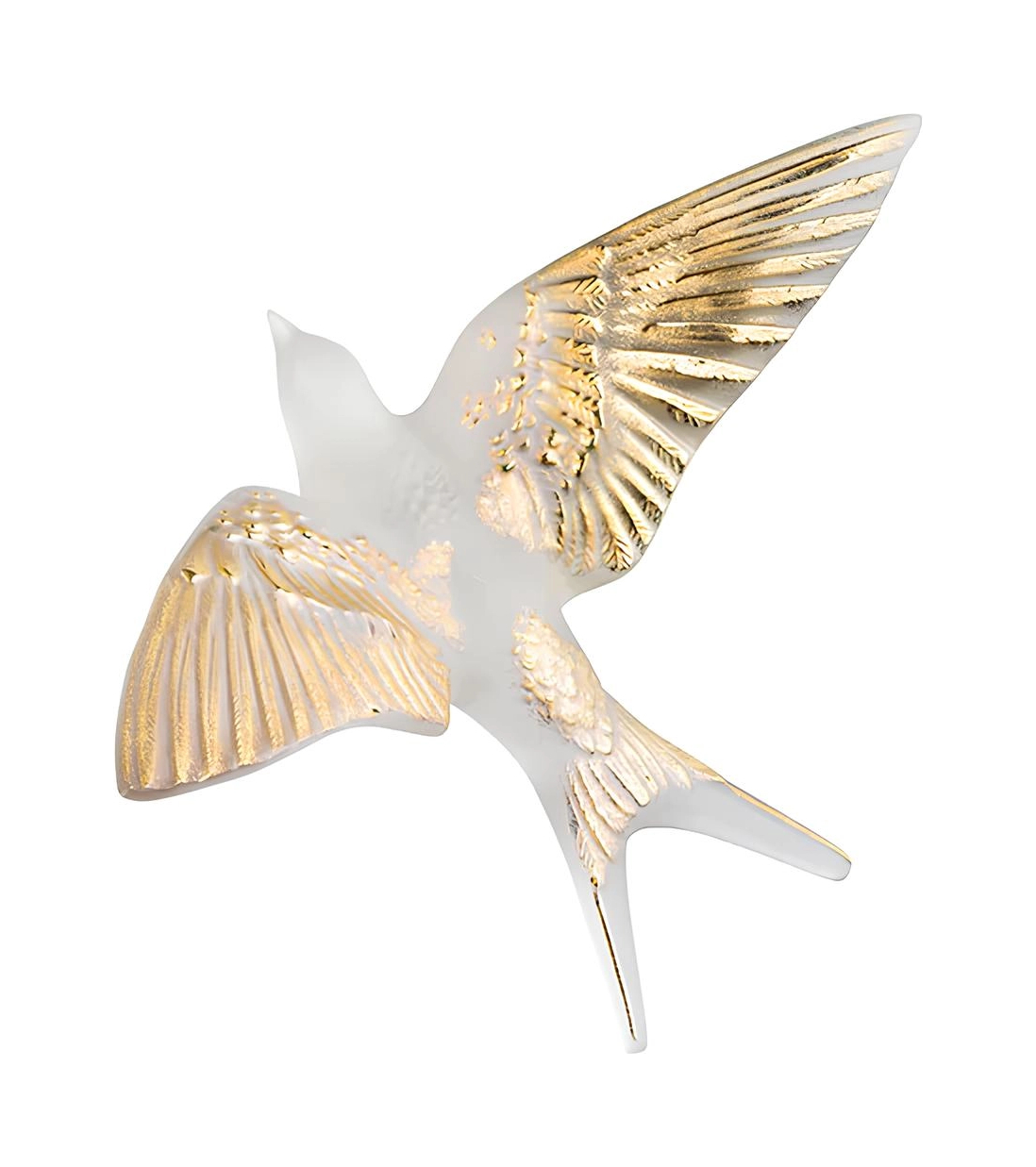 Статуэтка Hirondelles Ласточка прозрачная с позолотой, хрусталь Lalique 10645800