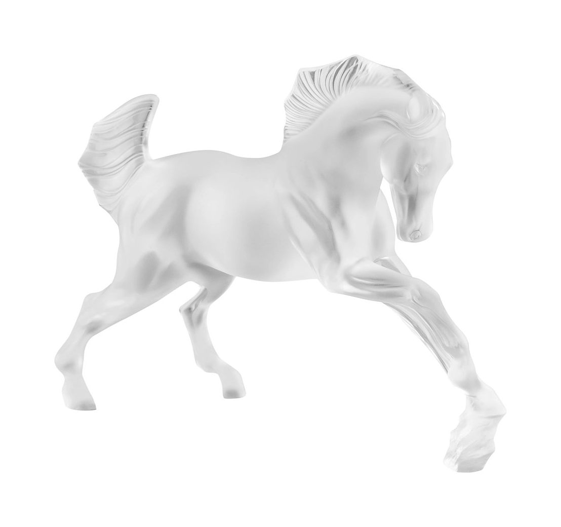 Скульптура Лошадь 28 см хрусталь прозрачная