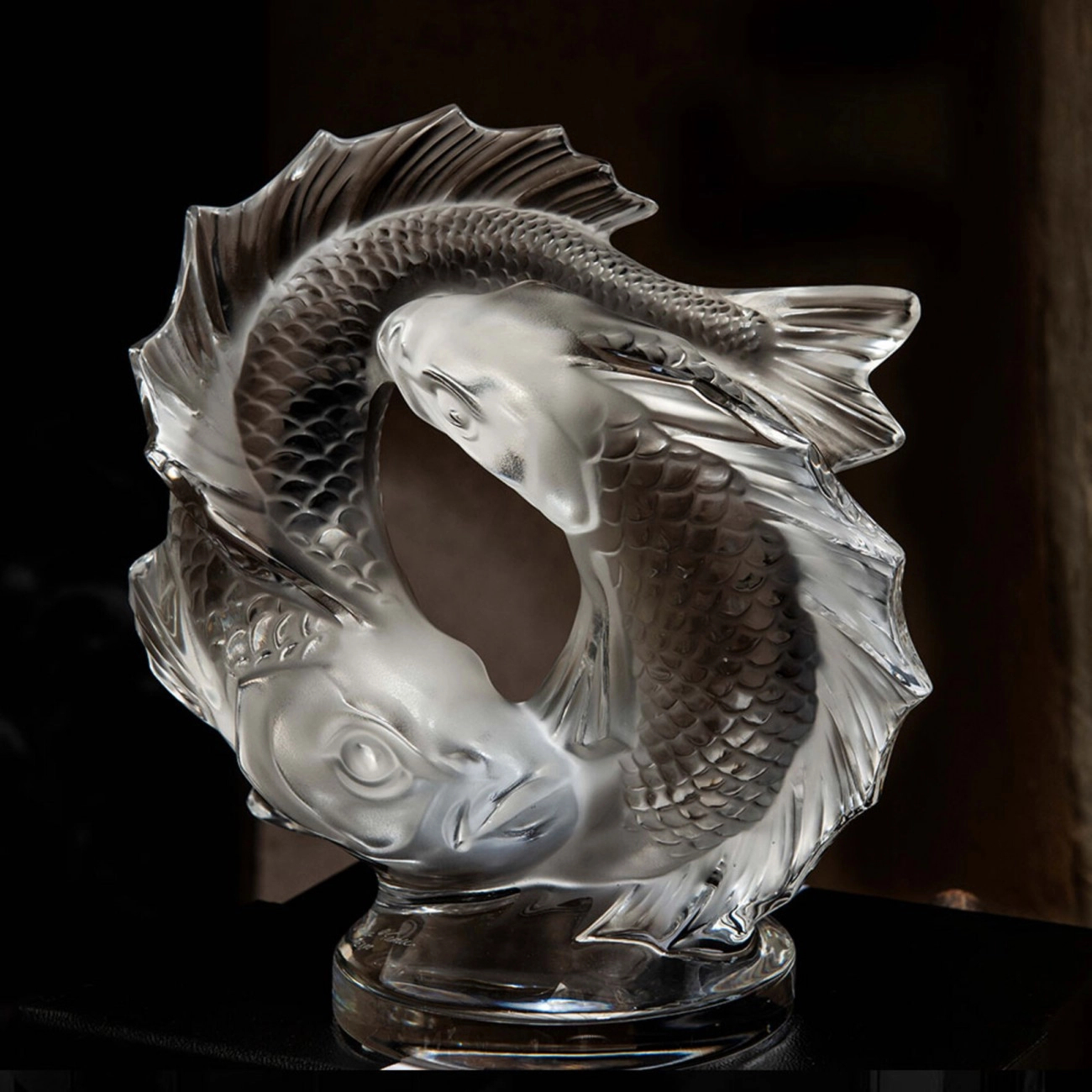 Статуэтка 2 Poissons Две рыбки 28.6 см большая прозрачная, хрусталь Lalique 1162200
