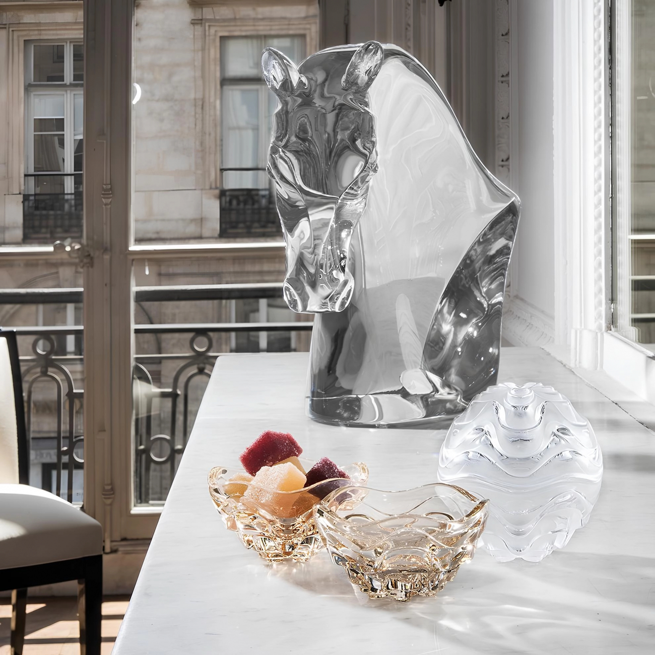 Шкатулка Vibration 10 см золотистая, хрусталь Lalique 10370400