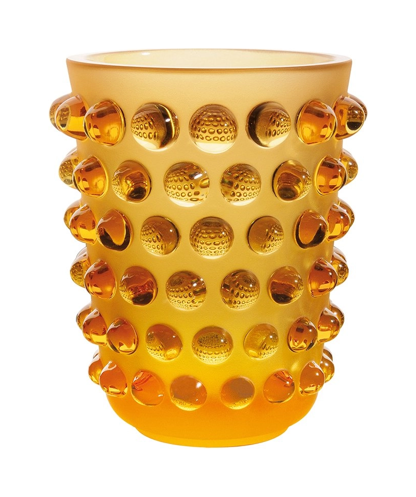 Ваза Mossi 21 см янтарная, хрусталь