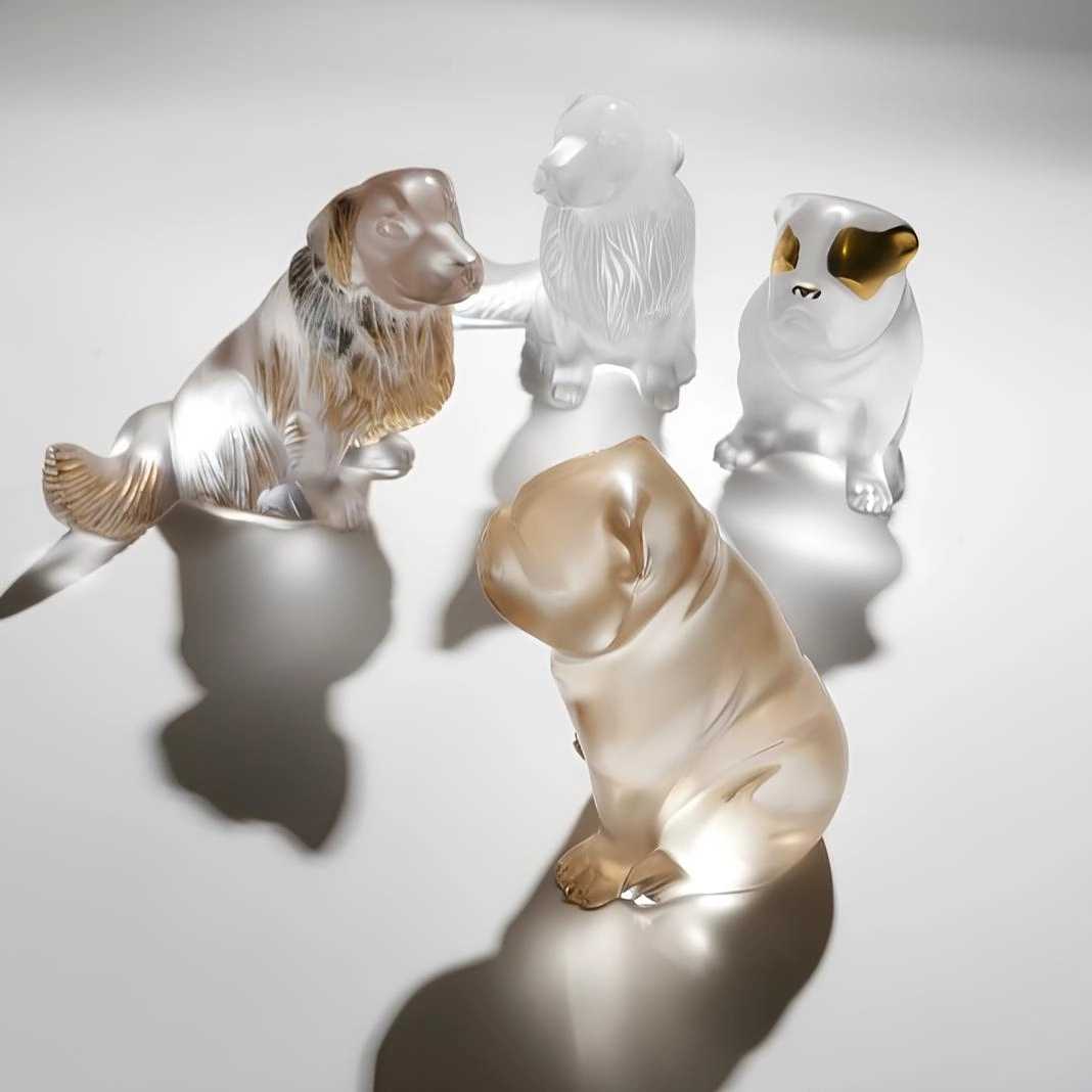 Статуэтка Ретривер прозрачный с золотистым, хрусталь Lalique 10601300