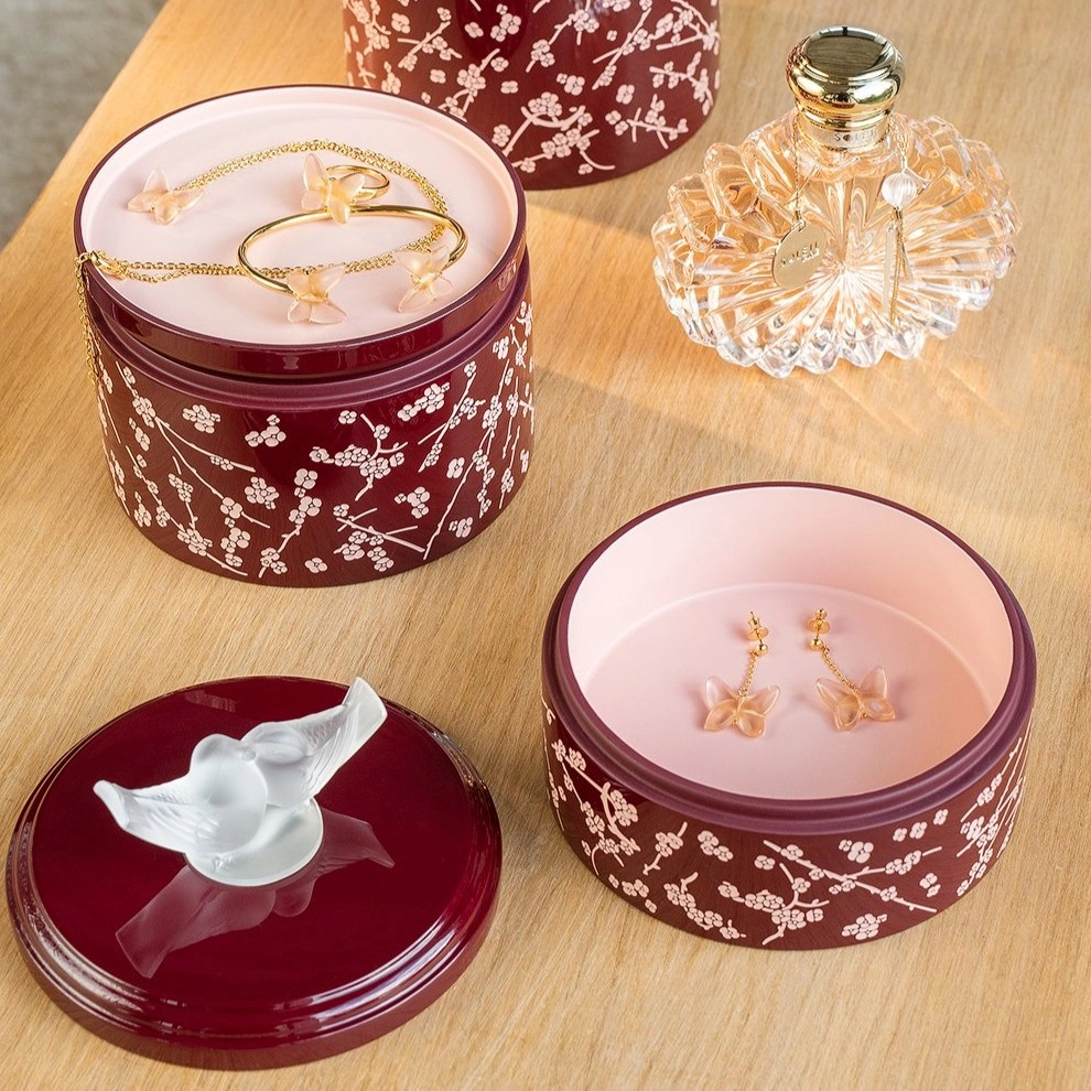 Шкатулка Fleurs De Cerisier маленькая бордовая, хрусталь – 2