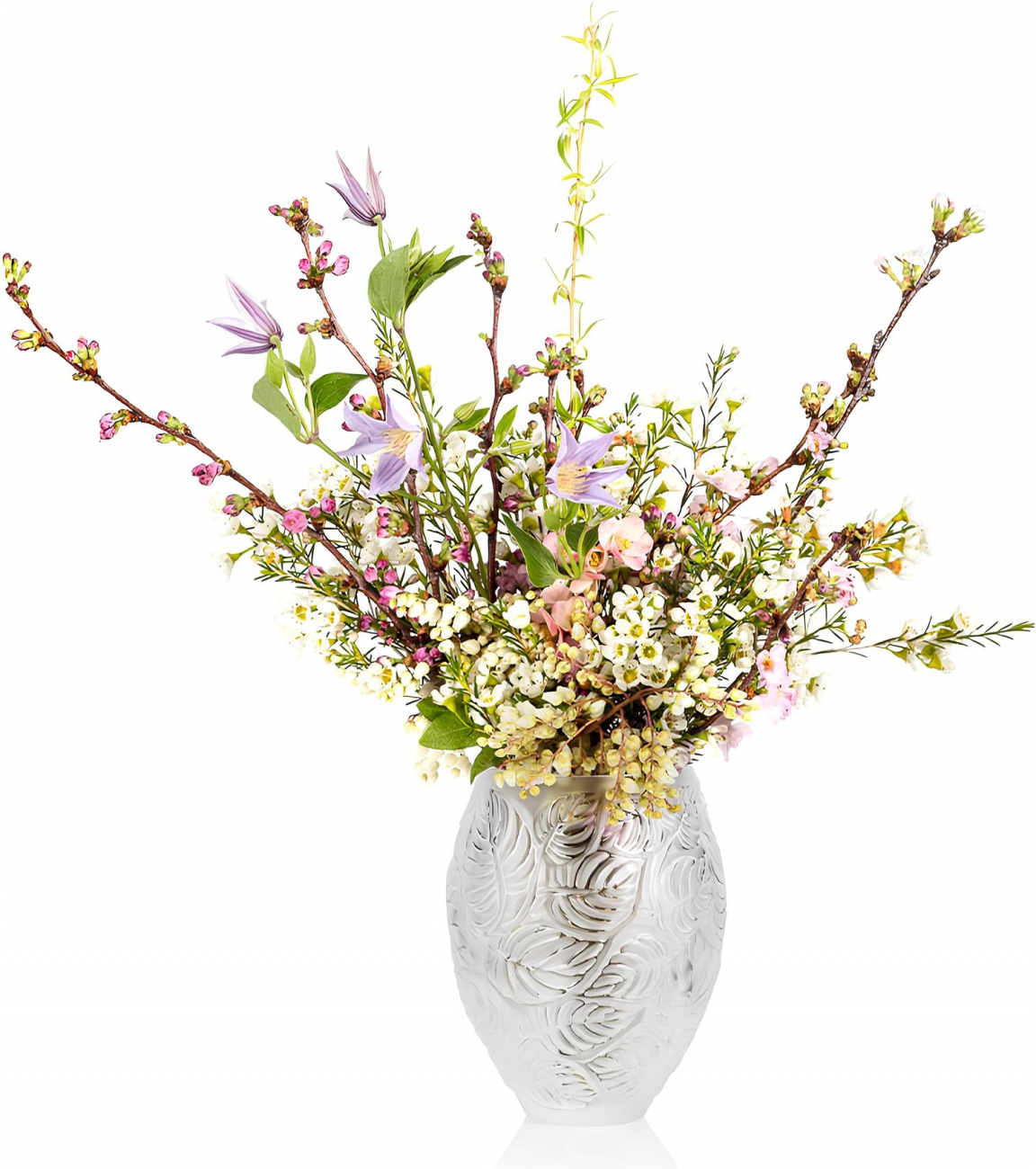 Ваза Feuilles 15 см прозрачная, хрусталь Lalique 10745500