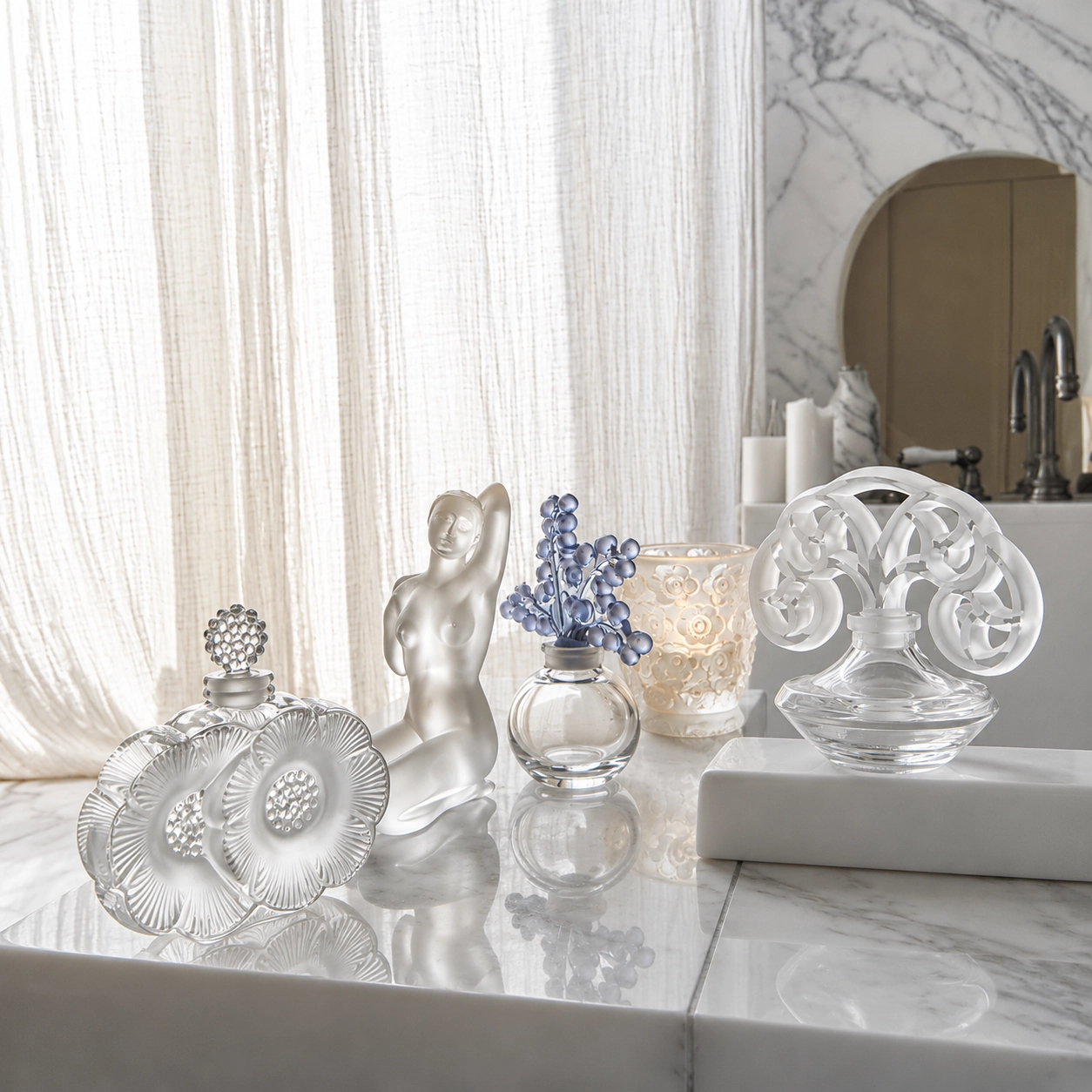 Флакон для духов 2 Fleurs 50 мл прозрачный, хрусталь Lalique 1130100