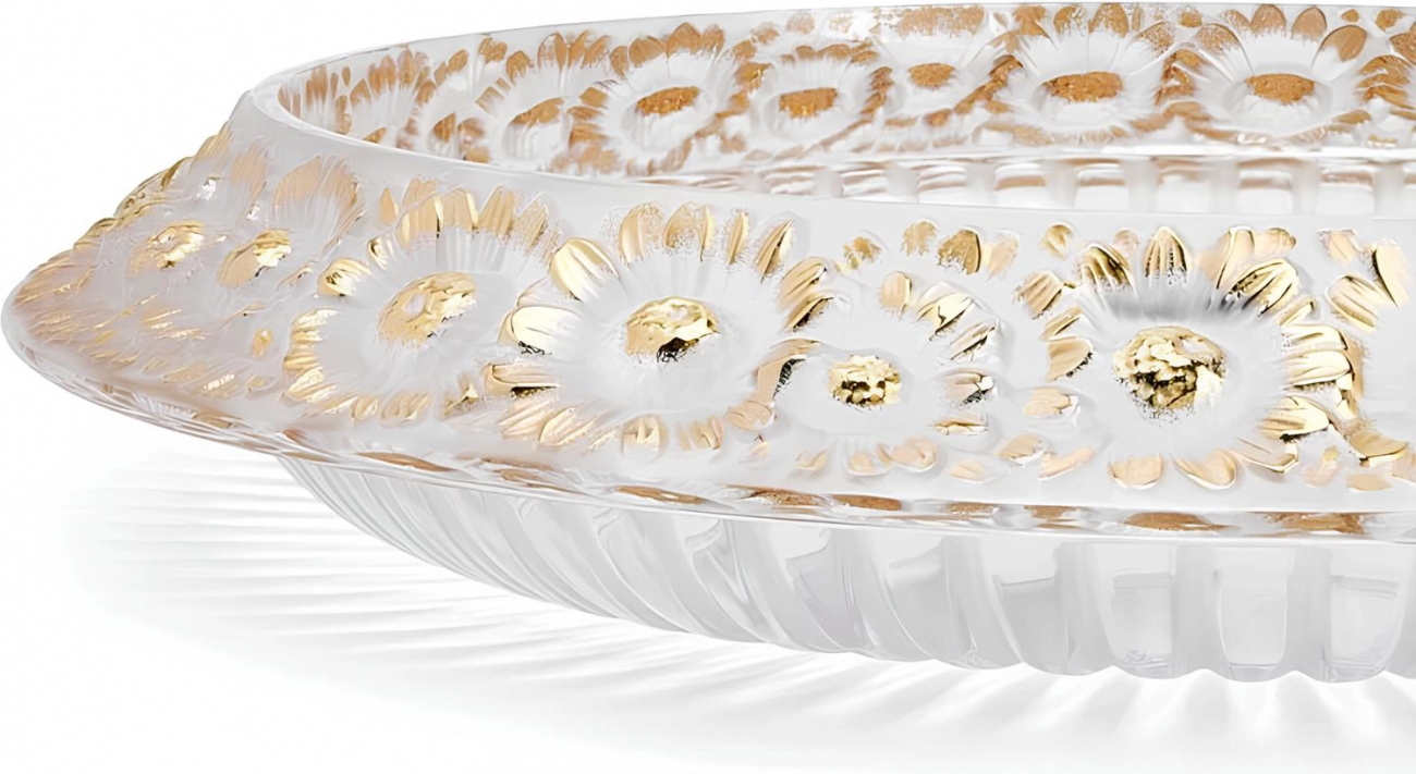 Чаша для фруктов Marguerites 36 см позолота, хрусталь Lalique 10205300